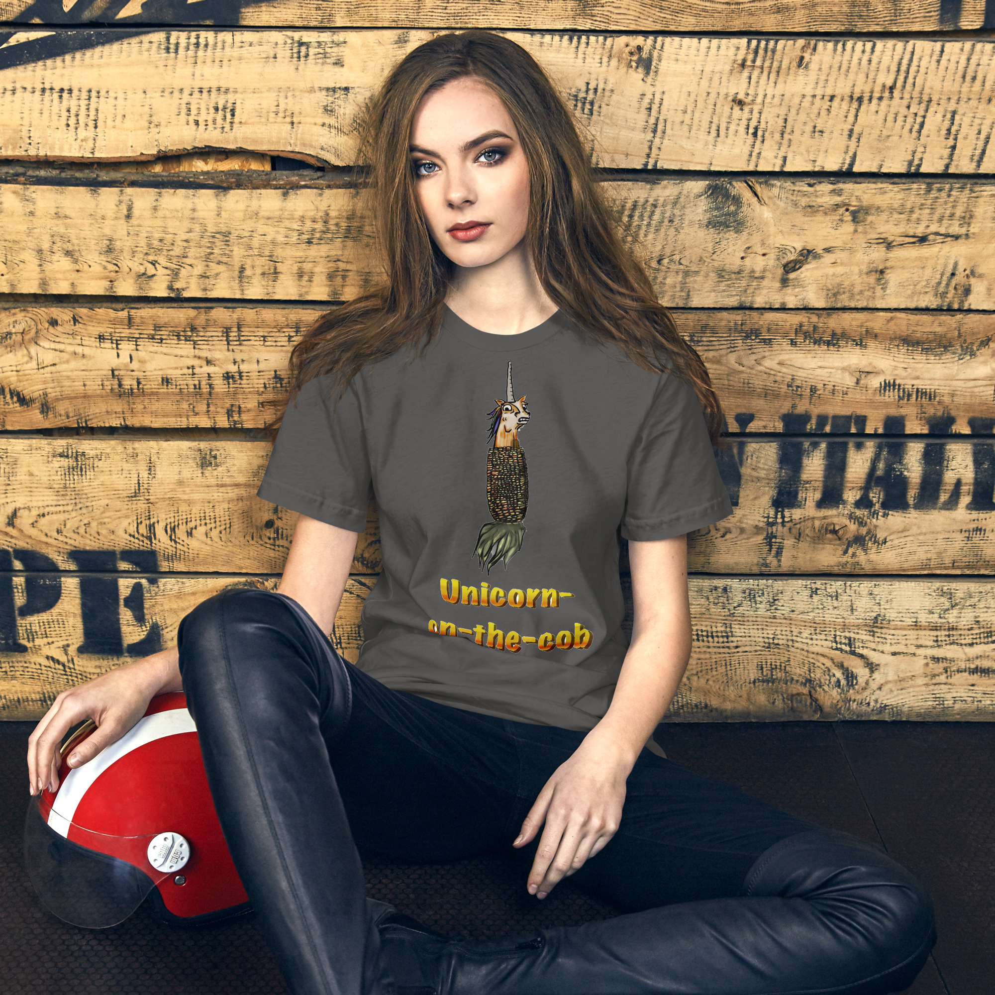The Unicorn on the Cobb T-Shirt mockup.